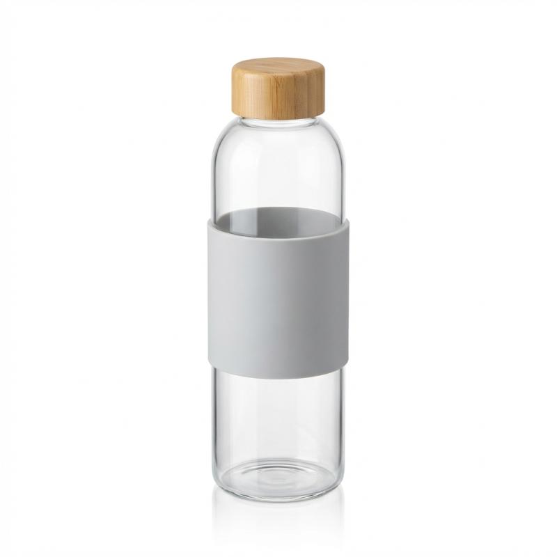 Glass Water Bottle with Bamboo Lid