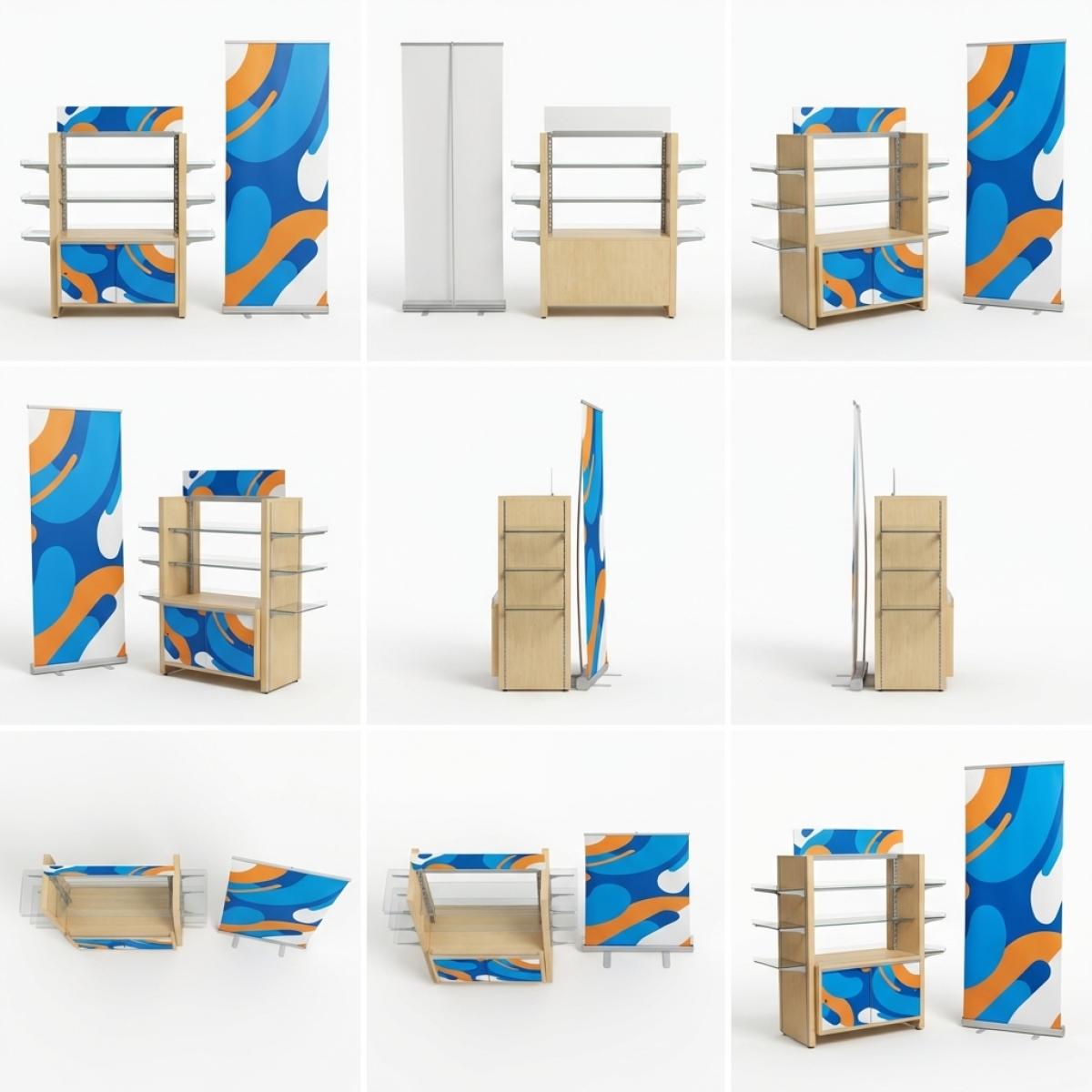 Retail Display Starter Package — Floor display unit loaded with promotional products