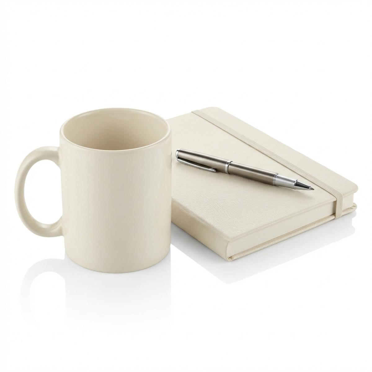 Branded Desk Essentials Kit — Welcome kit arranged on a new employee desk