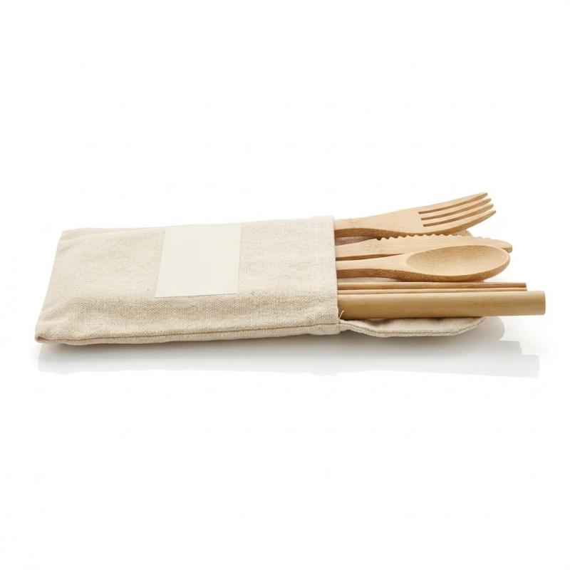 Bamboo Utensil Set with Logo