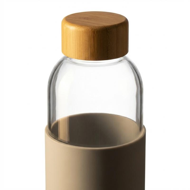 Glass Water Bottle with Bamboo Lid