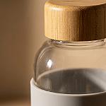 Glass Water Bottle with Bamboo Lid